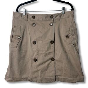 Lauren Ralph Lauren Khaki Mini Skirt Double Button Front Cargo Pockets Sz 14
